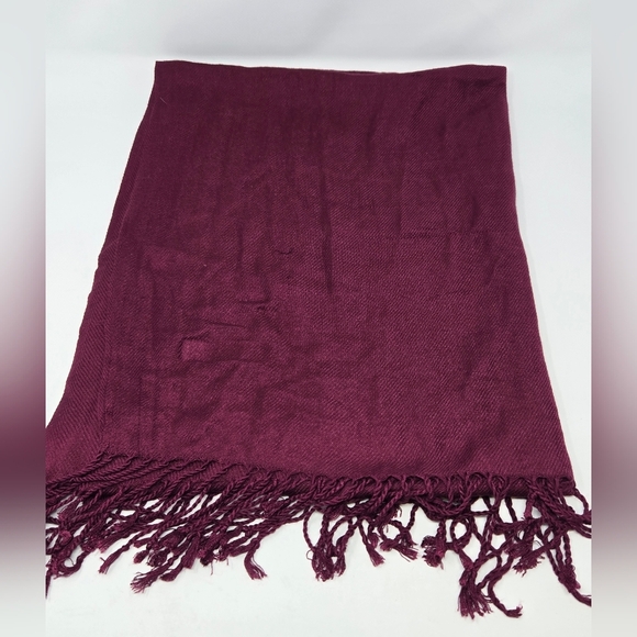 PASHMINA OVERSIZE SCARF SHAWL WRAP OXBLOOD MAROON FALL WOMEN OS - Picture 8 of 12